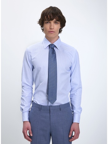 boss ανδρικό πουκάμισο βαμβακερό slim fit σε μπλε ριγέ