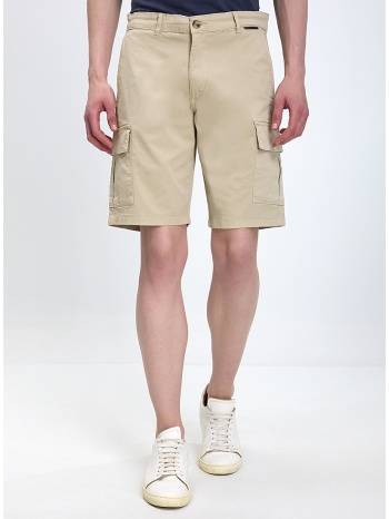 ανδρική βερμούδα regular fit βαμβακερή σκούρο μπλε με σε προσφορά