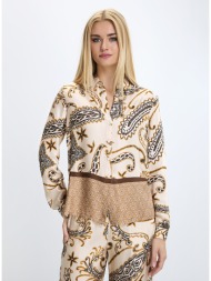 γυναικείο πουκάμισο με boho μοτίβο regular fit σε εμπριμέ