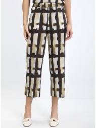 γυναικείο cropped παντελόνι regular fit με γραφικό μοτίβο