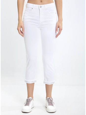 γυναικείο cropped παντελόνι regular fit με διακοσμητικό σε προσφορά