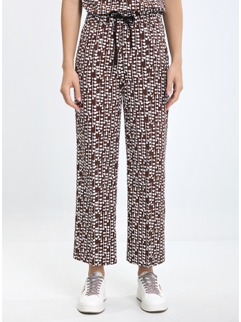 γυναικείο παντελόνι regular fit με γεωμετρικό μοτίβο και σε προσφορά