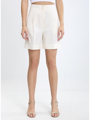 γυναικείο ψηλόμεσο σορτς με πιέτες και ρεβέρ regular fit σε σε προσφορά