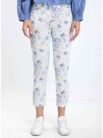 γυναικείο παντελόνι regular fit με φλοράλ σχέδιο και σε προσφορά