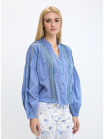 γυναικείο πουκάμισο regular fit με δαντελωτές λεπτομέρειες σε προσφορά