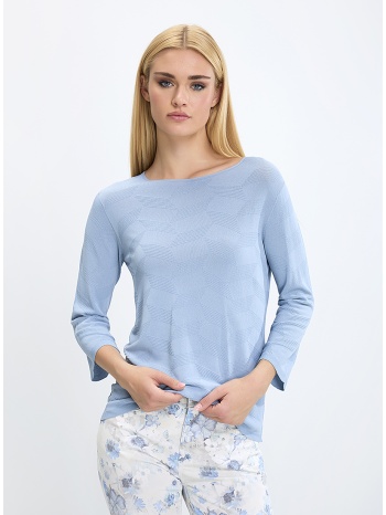 γυναικεία μπλούζα με 3/4 μανίκια και ανάγλυφη υφή σε προσφορά