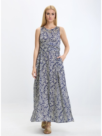 maliparmi γυναικείο φόρεμα βαμβακερό με κέντημα και ζώνη σε προσφορά