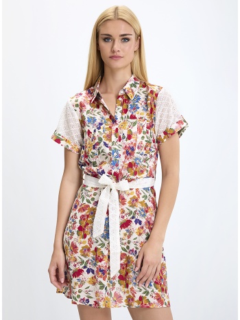 γυναικείο σεμιζιέ φόρεμα mini με ζώνη και floral print σε προσφορά