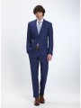 kaiser hoff ανδρικό κοστούμι slim fit μάλλινο merino extrafine μπλε