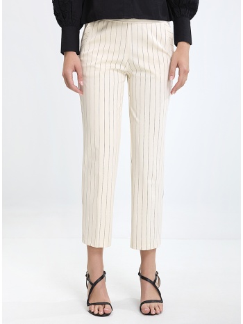 ariela montero γυναικείο παντελόνι slim fit ριγέ εκρού σε προσφορά