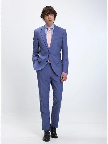 hugo ανδρικό κοστούμι slim fit μπλε