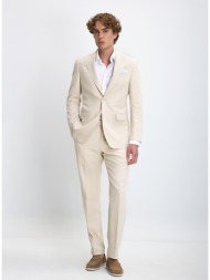 vardas ανδρικό κοστούμι slim fit από λινό εκρού