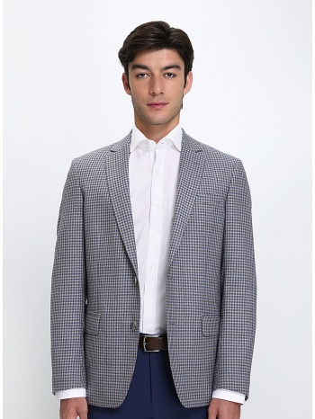 hd x vardas ανδρικό σακάκι regular fit καρό μπλε/μπεζ