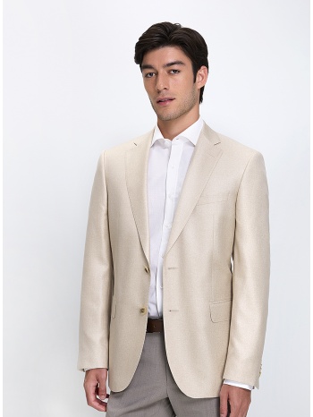 kaiserhoff ανδρικό σακάκι regular fit μετάξι μονόπετο μπεζ
