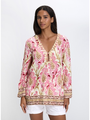 maliparmi γυναικεία μπλούζα με κεντήματα και πλαϊνά σε προσφορά