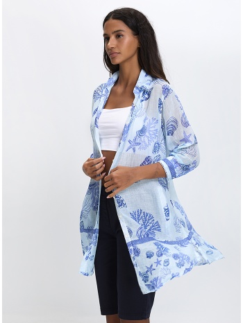 terre rouge γυναικείο μακρύ πουκάμισο βαμβακερό regular fit σε προσφορά