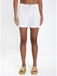 γυναικείο σορτς με τσέπες regular fit σε λευκό