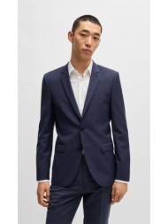 hugo ανδρικό σακάκι extra-slim fit από μελανζέ παρθένο μαλλί