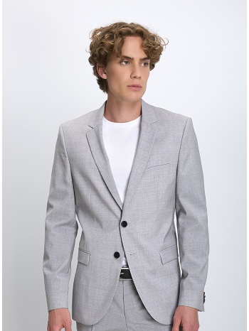 hugo ανδρικό σακάκι extra-slim fit από μελανζέ παρθένο μαλλί