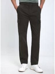 lyle & scott ανδρικό παντελόνι cargo regular fit βαμβακερό με πλαϊνές τσέπες και κεντημένο λογότυπο