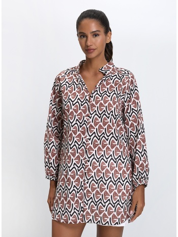 lida γυναικείο πουκάμισο παραλίας relaxed fit σε εμπριμέ σε προσφορά