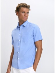 ανδρικό πουκάμισο βαμβακερό με κοντό μανίκι και τσέπη modern fit