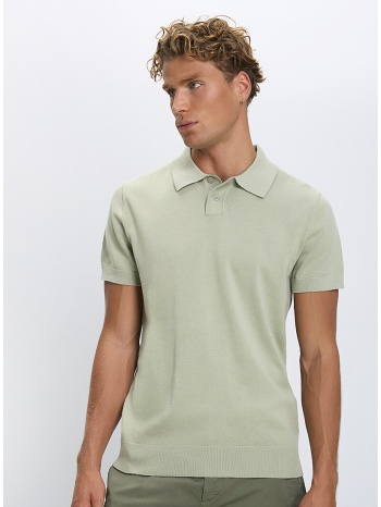 ανδρική πλεκτή polo μπλούζα regular fit βαμβακερή