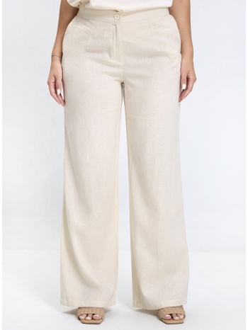 luisa viola γυναικείο παντελόνι λινό με λάστιχο στη μέση σε προσφορά