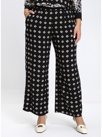 luisa viola γυναικείο παντελόνι με σχέδιο ρόμβων wide leg σε προσφορά