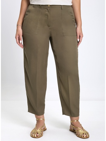 γυναικείο παντελόνι tapered fit lyocell με ελαστική μέση σε προσφορά