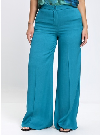γυναικείο παντελόνι wide leg σε πετρόλ σε προσφορά