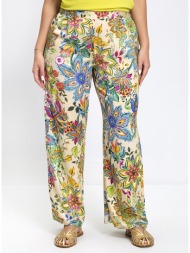 luisa viola γυναικείο παντελόνι regular fit mε φλοράλ σχέδιο μπεζ