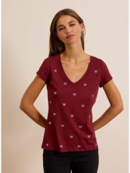 enzzo μπλούζα βow - μπορντό