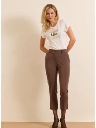 enzzo παντελόνι tiffy - καφέ