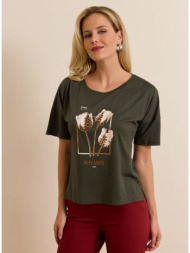 enzzo t-shirt kellie - χακί