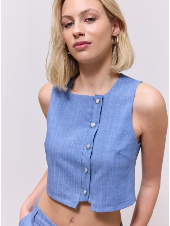 enzzo γιλέκο cropped gracie - μπλε