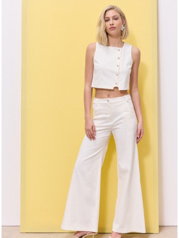 enzzo παντελόνα flare gracie - λευκό