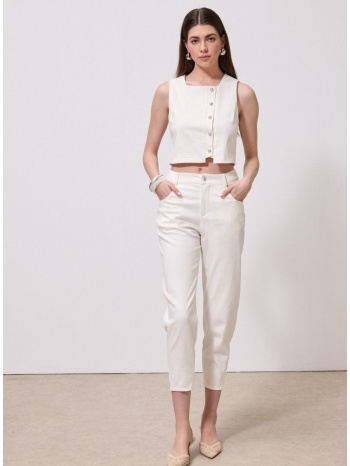 enzzo παντελόνι gracie - λευκό