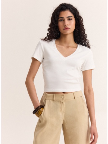 enzzo τοπ flora - λευκό