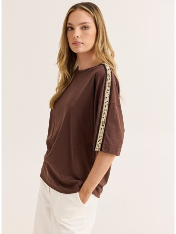 enzzo μπλούζα kaz - καφέ