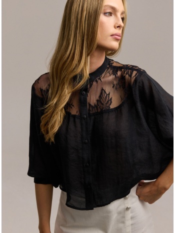 enzzo πουκάμισο agatha - μαύρο