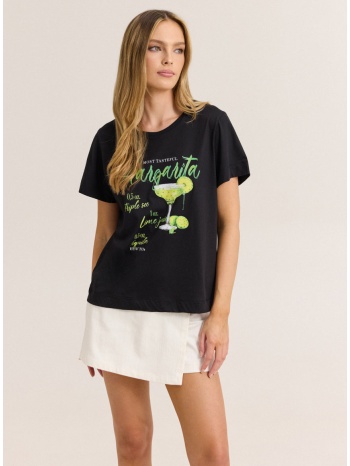 enzzo t-shirt margarita - μαύρο