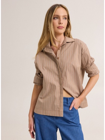 enzzo πουκάμισο rhea - καφέ