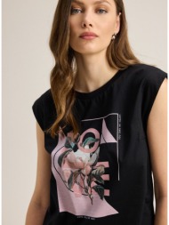 enzzo t-shirt heart - μαύρο