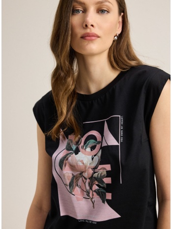 enzzo t-shirt heart - μαύρο