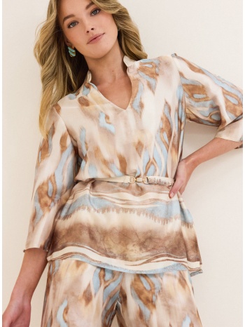 enzzo μπλούζα glen - σιέλ