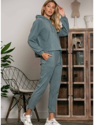 enzzo φούτερ fleece με κουκούλα -
