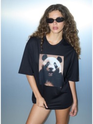 enzzo t-shirt panda - μαύρο