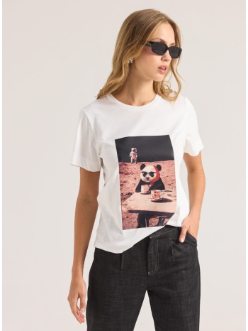 enzzo t-shirt space - εκρού
