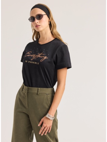 enzzo t-shirt everything - μαύρο